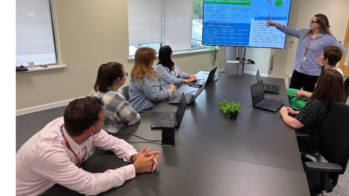 Bron Afon staff meet in person to discuss the neurodiversity project