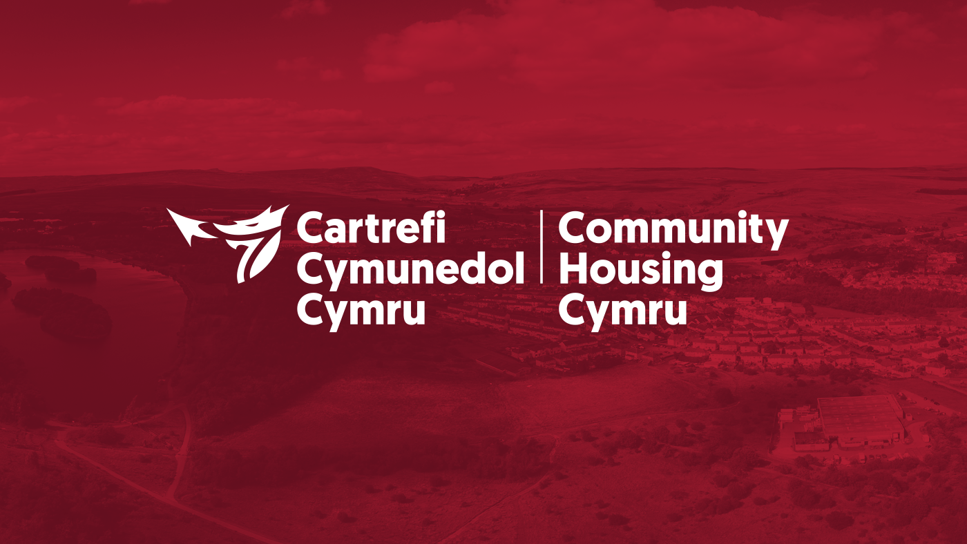 Community Housing Cymru logo and Welsh background