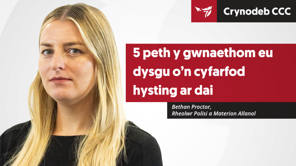 Pum peth y gwnaethom eu dysgu o’n cyfarfod hysting ar dai